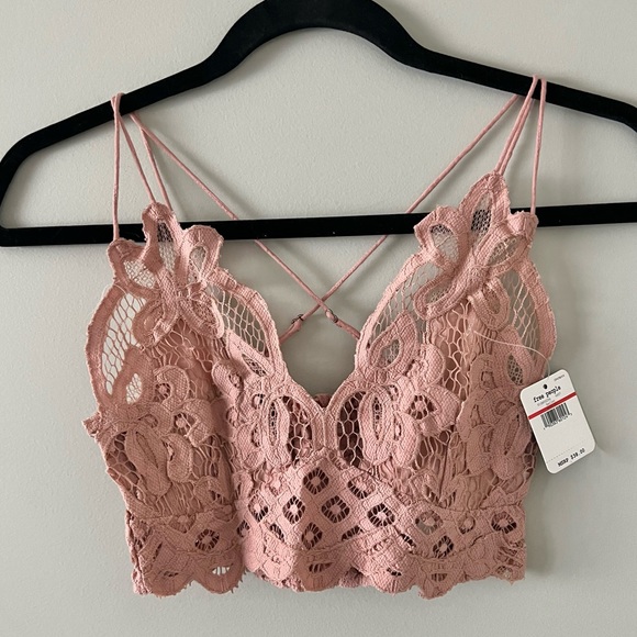 Free People Adella Embroidered Lace Cotton-Blend Bralette XS NWT - Picture 2 of 7